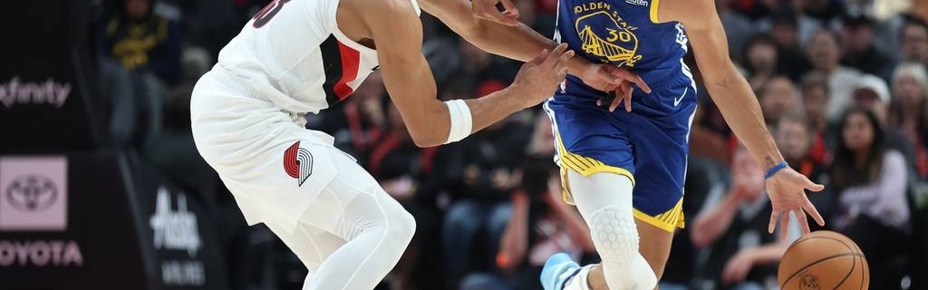 杨瀚森2分2帽1板库里35分 开拓者8人上双大胜勇士